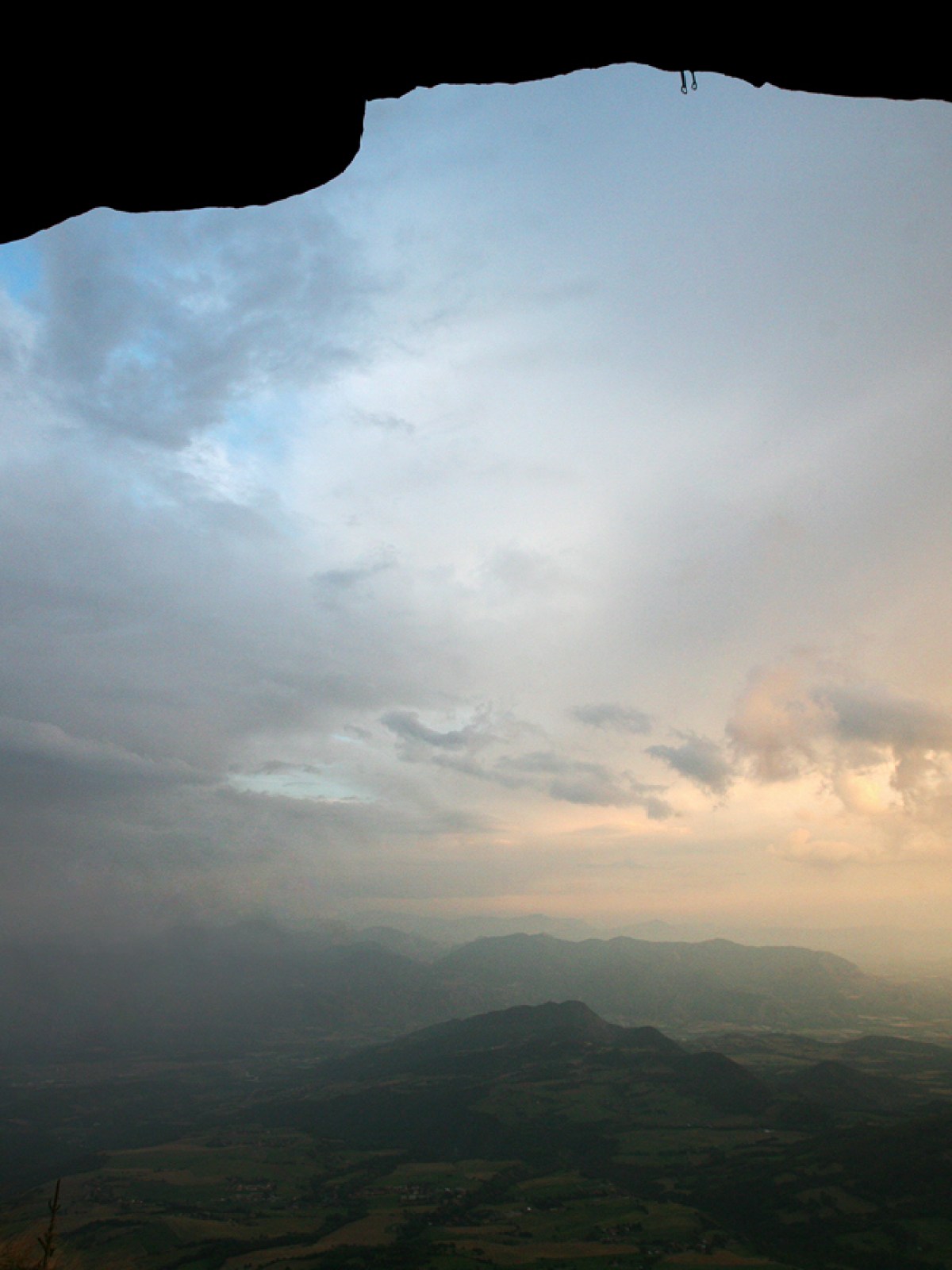 a view of a large mountain in the background