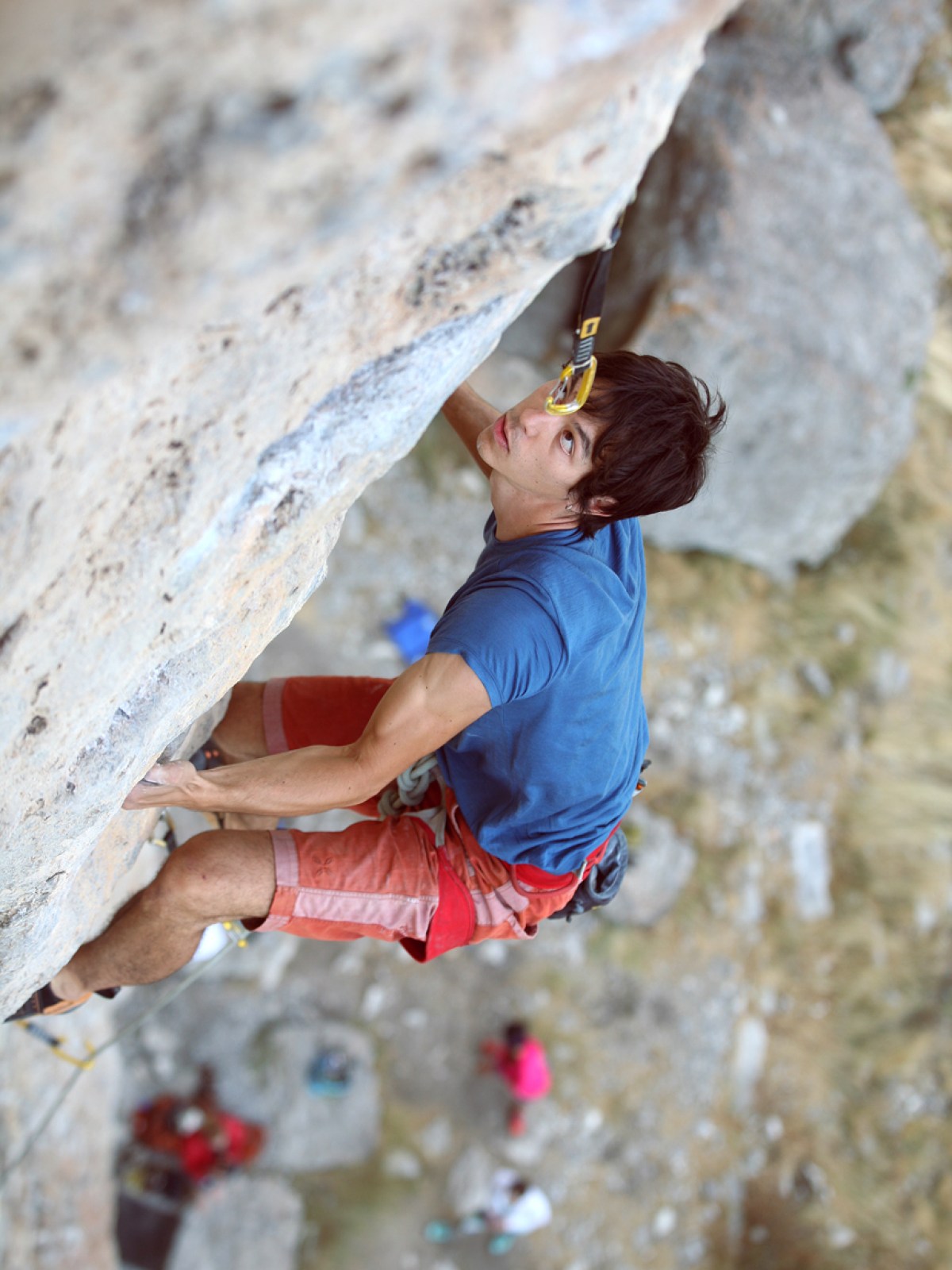 a young boy in a blue shirt