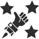 a sign lit up at night